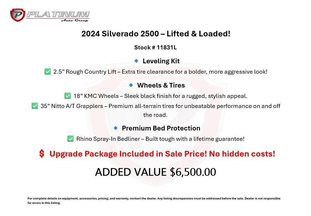 2024 Chevrolet Silverado 2500HD LTZ  Level Kit - KMC Wheels - Nitto Tires - Rhino Liner - Photo 2 - Victorville, CA 92392