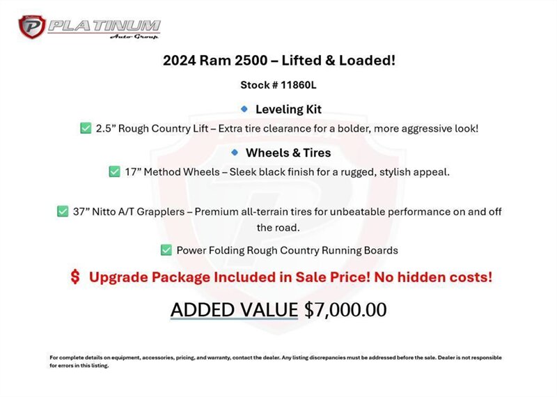2024 RAM 2500 Laramie  Level Kit - Method Wheels - Nitto Tires - Power Steps