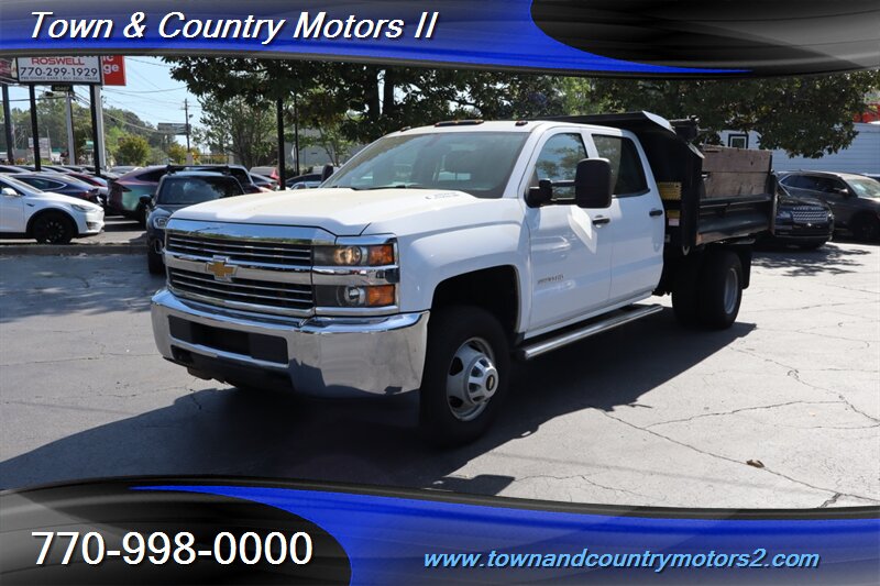 White 2015 Chevrolet Silverado 3500HD Chassis Work Truck Crew Cab 4WD Pickup Truck Four-Wheel Drive Automatic