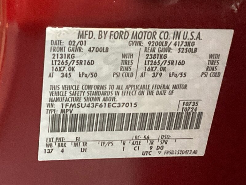 2001 Ford Excursion Limited 4X4 / 7.3L DIESEL / ZERO RUST / NEW TIRES  / 3RD ROW SEAT / NO MODIFICATION / 159K MILES - Photo 50 - Gladstone, OR 97027