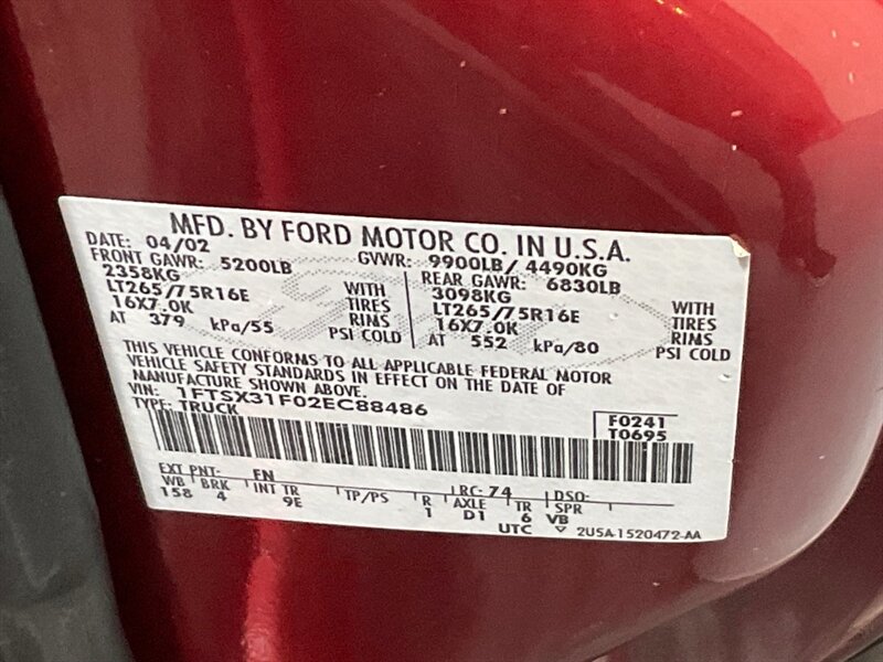 2002 Ford F-350 Super Duty Lariat 4X4 / 7.3L DIESEL/6-SPEED MANUAL  / 1-OWNER / Leather Seats / Long bed / ZERO RUST - Photo 53 - Gladstone, OR 97027