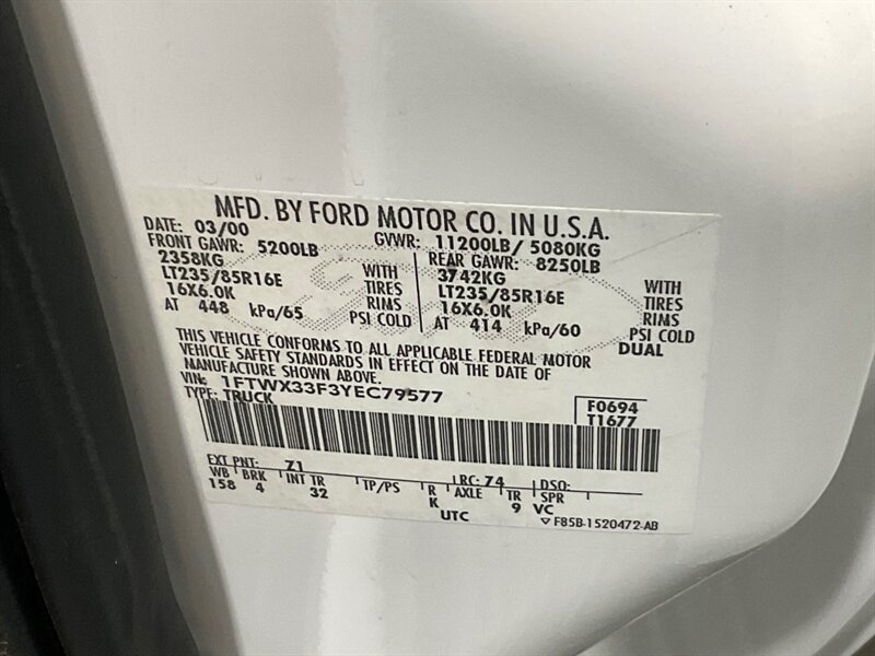 2000 Ford F-350 Super Duty XLT 4X4/7.3L DIESEL /DUALLY / 123K MILE  / LOCAL TRUCK w. ZERO RUST / BRAND NEW SET OF TIRES - Photo 51 - Gladstone, OR 97027