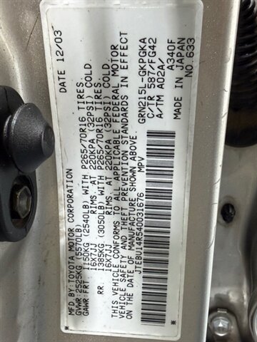 2004 Toyota 4Runner SR5 4x4 / 4.0L V6 / Central DIff Lock / ZERO RUST / LOCAL SUV / Tow Package - Photo 48 - Gladstone, OR 97027