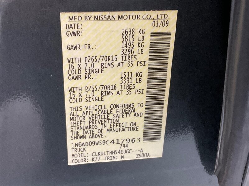 2009 Nissan Frontier SE V6 / 4x4 / Crew Cab / LIFTED / NEW TIRES/CANOPY / WINCH BUMPER / LOCAL NO RUST - Photo 51 - Gladstone, OR 97027