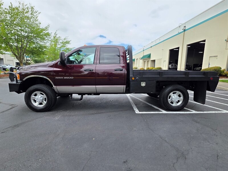 2004 Dodge Ram 3500 Flat Bed / 4X4 / 6 Speed / 5.9L CUMMINS DIESEL / Manual Transmission / Winch / High Output / Exhaust Brake / 1-TON - Photo 3 - Portland, OR 97217