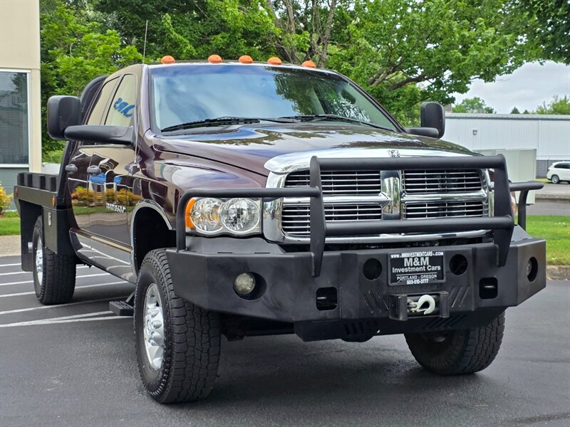 2004 Dodge Ram 3500 Flat Bed / 4X4 / 6 Speed / 5.9L CUMMINS DIESEL / Manual Transmission / Winch / High Output / Exhaust Brake / 1-TON - Photo 2 - Portland, OR 97217