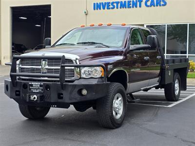 2004 Dodge Ram 3500 Flat Bed / 4X4 / 6 Speed / 5.9L CUMMINS DIESEL  / Manual Transmission  / Winch / High Output / Exhaust Brake / 1-TON Truck