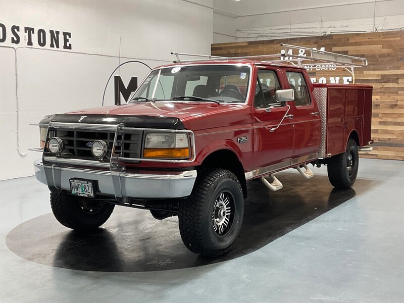 1997 Ford F-350 CREW CAB 4X4 / 7.5L V8 / 99K MILES / UTILITY BED  / LOCAL ZERO RUST - Photo 1 - Gladstone, OR 97027