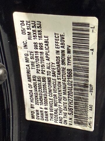2004 Honda Element DX Sport Utility 2.4L AWD / MANUAL / NEW TIRES / LOCAL NO RUST / ONLY 109K MILES - Photo 34 - Gladstone, OR 97027