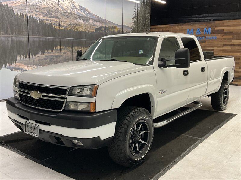 2007 Chevrolet Silverado 3500 LT Crew Cab 4X4 / 6.6L DIESEL / 1-OWNER/ LBZ MOTOR  / LOCAL OREGON TRUCK / RUST FREE / Leather & Heated seats /BF GOOD RICH TIRES & FUEL WHEELS / LONG BED - Photo 1 - Gladstone, OR 97027