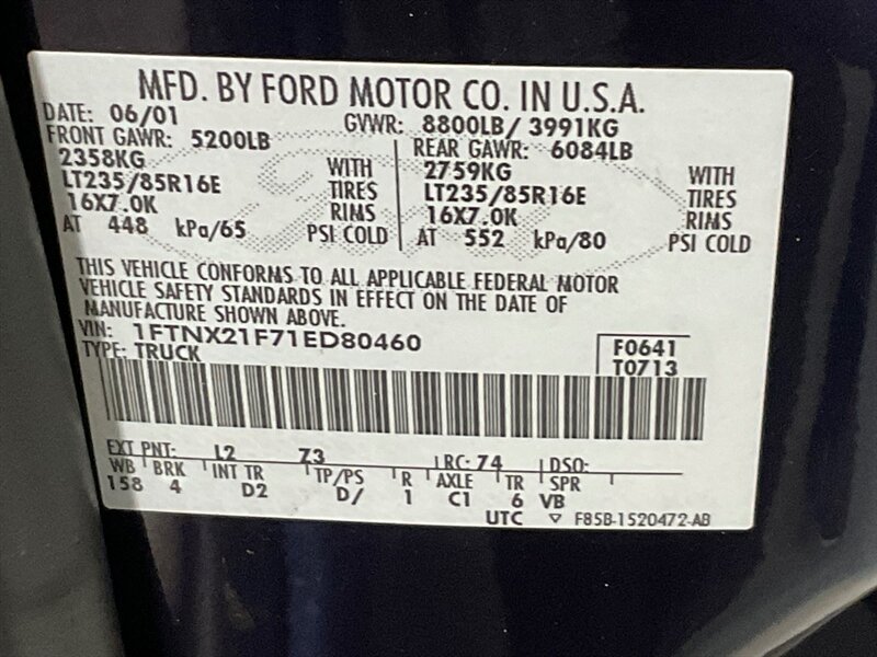 2001 Ford F-250 XLT Super Cab 4X4 / 7.3L DIESEL / 6-SPEED MANUAL / LONG BED / BRAND NEW TIRES / LOCAL TRUCK w. ZERO RUST - Photo 54 - Gladstone, OR 97027