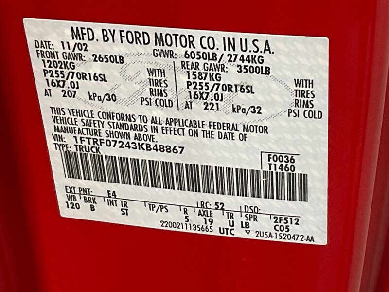 2003 Ford F-150 XL Regular Cab Flareside / 4.2L V6 / ZERO RUST / Towing Pkg / 2Dr Standard Cab / LOW MILES - Photo 43 - Gladstone, OR 97027