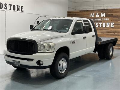 2008 Dodge Ram 3500 SLT Quad Cab 4X4 / 6.7L DIESEL / 6-SPEED /DUALLY  / BRAND NEW TIRES / LONG BED / FLAT BED