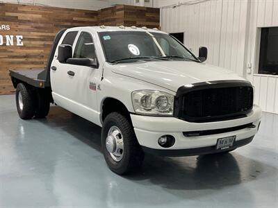 2008 Dodge Ram 3500 SLT Quad Cab 4X4 / 6.7L DIESEL / 6-SPEED /DUALLY  / BRAND NEW TIRES / LONG BED / FLAT BED