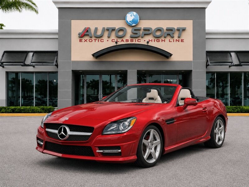 Red 2016 Mercedes-Benz SLK 300 Convertible Rear-Wheel Drive 9-Speed Automatic