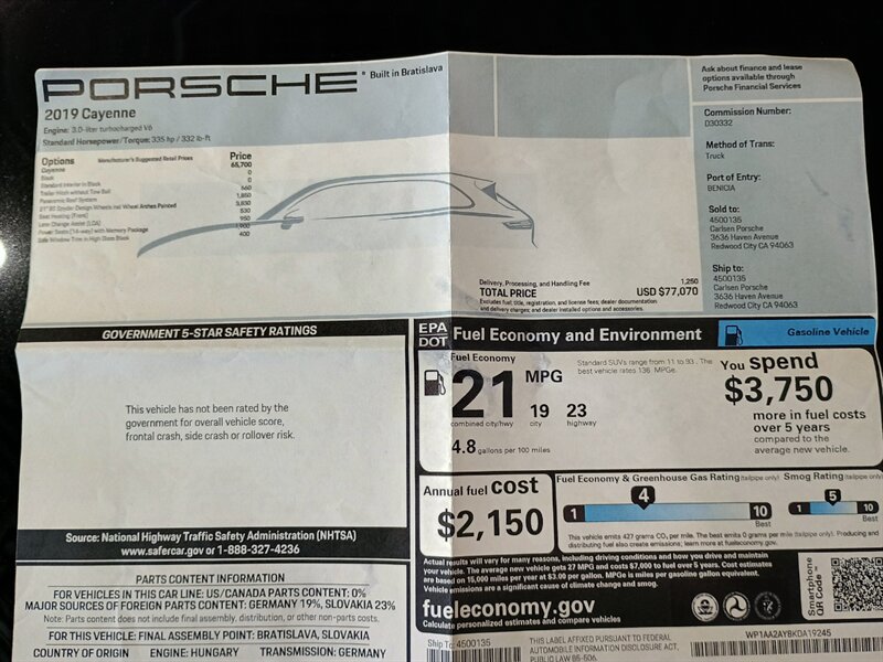 2019 Porsche Cayenne 105