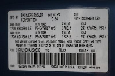 2004 Dodge Ram 1500 Laramie  SPORT PKG* 1-OWNER* 100% RUST FREE* ALL NEW DIFFERENTIALS-TRANSFER CASE-TRANSMISSION FLUIDS* NEW BRAKES & ROTORS & 34 " BFG KO3 TIRES* ALL ORIGINAL BOOKS-MANUALS-SERVICE RECDS-WINDOW STICKER-KEYS - Photo 94 - Portland, OR 97230