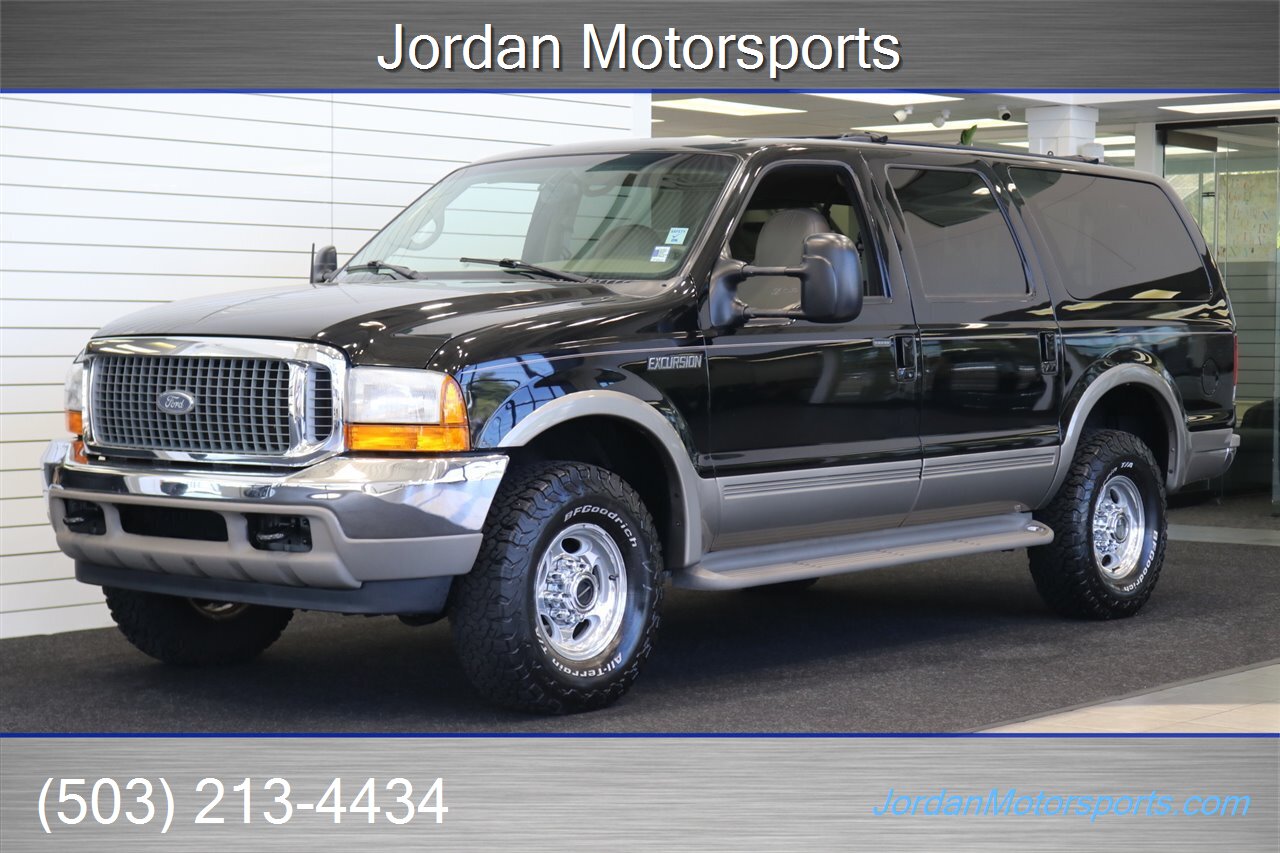 2000 Ford Excursion Limited 100%RUST & CORROSION FREE* HELLWIG REAR ADJUSTABLE SWAY BAR* S&B INTAKE* 4 " TURBO BACK EXHAUST* PHP HYDRA TUNER* 33 " BFG KO2 10-PLYS* RIFFRAFF OVERBOOST REGULATOR* NEW BRAKES-ROTORS-CALIPERS - Photo 1 - Portland, OR 97230