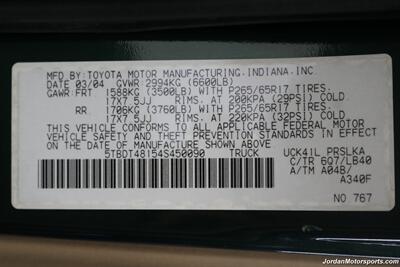 2004 Toyota Tundra Limited  1-OWNER* 0-RUST* 41K MILES* NEW TIMING BELT SERVICE & ALL SERVICE RECORDS SINCE NEW @ TOYOTA* NEW OVER LAND BUILD W/BILSTEIN TOYTEC LEVEL KIT - 33 "FALKEN WILD PEAKS AT4W & 17 " TRD PRO WHEELS OEM - Photo 94 - Portland, OR 97230