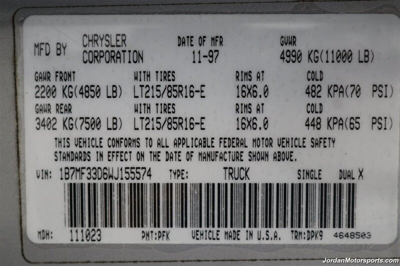 1998 Dodge Ram 3500 Laramie SLT  1-OWNER* 100% RUST FREE* 12-VALVE CUMMINS 5.9L* 5-SPEED MANUAL* NEW 10-PLY FALKEN A/T 4W TIRES* LARAMIE LEATHER* SPRAY IN BED LINER* ALL BOOKS & 3-KEYS* COLLECTOR GRADE & DREAM - Photo 94 - Portland, OR 97230