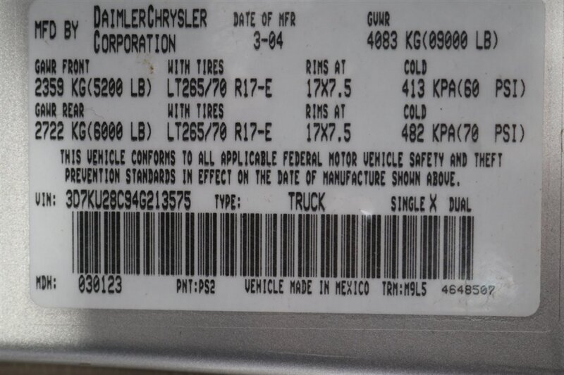 2004 Dodge Ram 2500 SLT 4dr Quad Cab SLT  1-OWNER* 6-SPEED MANUAL* 5.9L HIGH OUTPUT* NEW 3 "BILSTEIN LEVEL KIT* BILSTEIN 5100 SHOCKS* NEW 35 " NITTO G3 10-PLYs* REAR AIR BAGS* SPRAY IN BED LINER* AFE COLD AIR INTAKE - Photo 94 - Portland, OR 97230