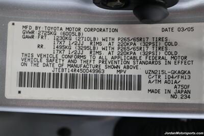 2005 Toyota 4Runner Sport Edition  1-OWNER* 14K MLS ONLY* SPORT PKG* MOON ROOF* 100% ORIGINAL COLLECTOR GRADE* 47 SERVICE RECORDS @ TOYOTA DEALER* 100% RUST & CORROSION FREE* ALL KEYS-BOOKS-RECORDS SINCE NEW - Photo 39 - Portland, OR 97230
