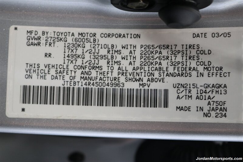 2005 Toyota 4Runner Sport Edition  1-OWNER* 14K MLS ONLY* SPORT PKG* MOON ROOF* 100% ORIGINAL COLLECTOR GRADE* 47 SERVICE RECORDS @ TOYOTA DEALER* 100% RUST & CORROSION FREE* ALL KEYS-BOOKS-RECORDS SINCE NEW - Photo 39 - Portland, OR 97230