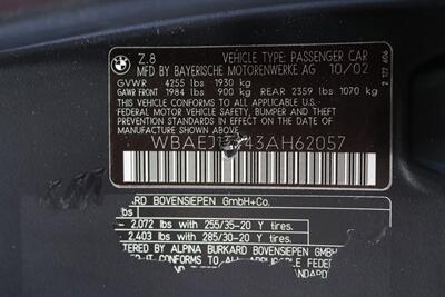 2003 BMW Z8 Alpina  3K MILES ONLY* # 103 OUT OF 555* HARD TOP* 2-KEYS* COFFEE TABLE BOOK* CAR COVER* BOOKS & MANUALS - Photo 53 - Portland, OR 97230