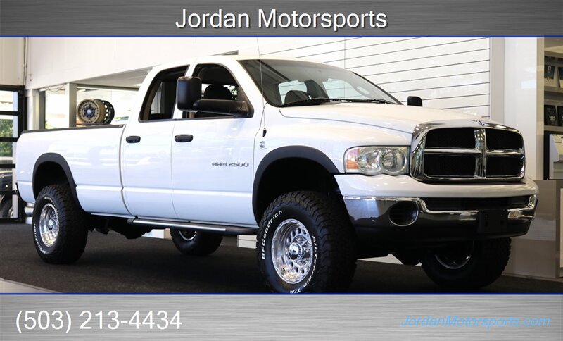 2003 Dodge Ram 2500 SLT  HIGH OUTPUT 5.9L CUMMINS DIESEL W/6 SPEED MANUAL ONLY 135K ACTUAL MILES 2 OWNER CLEAN HISTORY PAC BRAKE AIRBAGS ONBOARD COMPRESSOR NEW 10 PLY BFG KO3s & 5100 BILSTEIN SHOCKS NEW ALUMINUM WHEELS