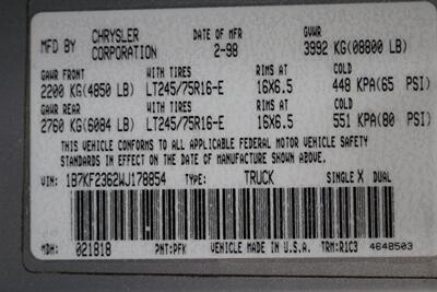 1998 Dodge Ram 2500 Laramie SLT 1-OWNER* SHORT BED* ALL SERVICE RECORDS SINCE NEW W/ ORIGINAL WINDOW STICKER* NEW 33 " BFG KO3 10-PLYS* NEVER HAD 5TH WHEEL OR GOOSE NECK* COOLANT & AC SERVICE* NEW STEERING BOX - Photo 89 - Portland, OR 97230