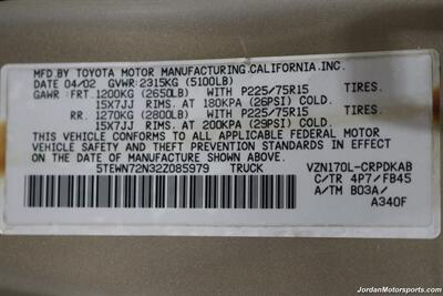 2002 Toyota Tacoma V6  1-OWNER* 0-RUST* NEW TIMING BELT-WATER PUMP-TUNE UP-FLUIDS* NEW BILSTEIN TOYTEC LEVEL KIT W/BILSTEIN 5100 SHOCKS* NEW 17 " TRD PRO WHEELS & 33 " FALKEN WILD PEAKS A/T 4W* ALL BOOKS-RECORDS SINCE NEW - Photo 94 - Portland, OR 97230