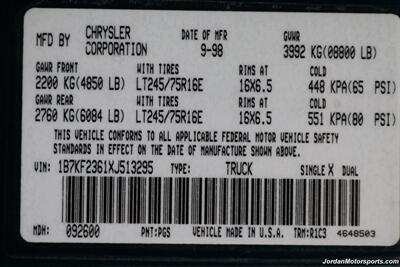 1999 Dodge Ram 2500 Laramie SLT  1-OWNER* 5.9L 24-VALVE* RUST FREE* NEW 33 "COOPER A/T 10-PLY TIRES* NEW BRAKES / FLUIDS* SPRAY IN BED LINER* NO ACCIDENTS* ALL BOOKS* - Photo 95 - Portland, OR 97230