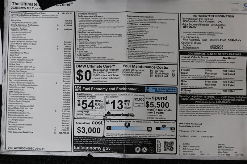 2025 BMW M5 Touring  141K MSRP* CARBON CERAMIC BRAKES-EXECUTIVE PKG - M-DRIVER PKG* CARBON FIBER FRONT SPLITTER - CARBON REAR DIFFUESER - CARBON SIDE SKIRTS - H&R LOWERING SPRINGS* DOWN PIPES & COLD AIR INTAKES - Photo 25 - Portland, OR 97230