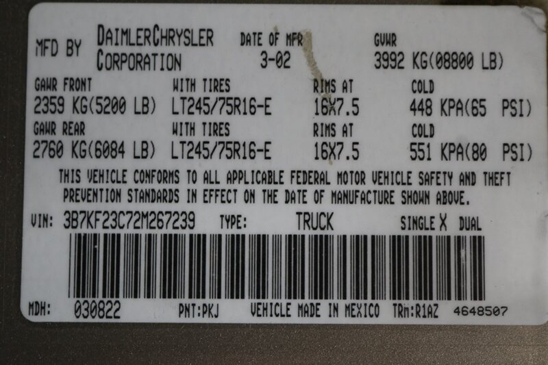 2002 Dodge Ram 2500 SLT  1-OWNER* 100% RUST FREE* 100% STOCK* NEW 3 " LEVEL KIT W/ BILSTEIN 5100* NEW 34 " TOYO A/T III 10-PLYs* NEW BRAKES-ROTORS-CALIPERS-BRAKE FLUID FLUSH-COOLANT FLUSH-AC SERVICE* HIGH OUTPUT* 6-SPEED - Photo 95 - Portland, OR 97230