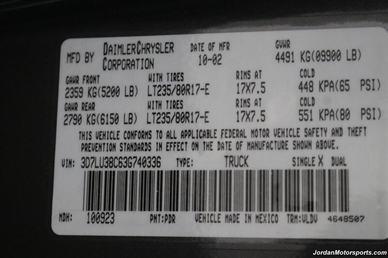 2003 Dodge Ram 3500 Laramie  1-OWNER* 100% RUST FREE* 5.9L LONG BED W/ 6-SPEED MANUAL TRANS* 82K ACTUAL MILES* PACBRAKE EXHAUST BRAKE* BANKS POWER PACKAGE* SPRAY IN BED LINER* REAR AIR BAGS* NEW BILSTEIN 5100 SERIES SHOCKS - Photo 93 - Portland, OR 97230