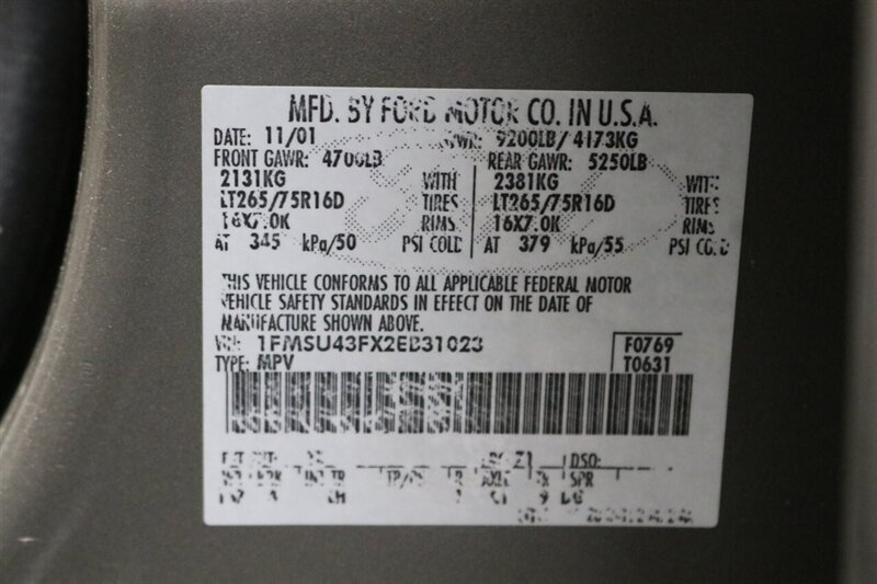 2002 Ford Excursion Limited  CALIFORNIA EXCURSION SINCE NEW* 100% RUST FREE* BILSTEIN LEVEL KIT W/BILSTEIN 5100 SHOCKS* NEW 35 " FALKEN A/T4w & 20 " METHOD WHEELS* ALL BOOKS & KEYS* FULLY SERVICED - Photo 94 - Portland, OR 97230
