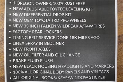 2004 Toyota Tacoma V6  1-OWNER* 100% RUST FREE* NEW 2.5 " BILSTEIN TOYTEC ADJUSTABLE LEVEL LIFT W/ NEW 17 " TRD PROs & 33 " FALKEN A/T4s* TIMING BELT DONE 18K MLS AGO* NEW FLUIDS-AXLES* ALL BOOKS & KEYS & WINDOW STICKER - Photo 22 - Portland, OR 97230