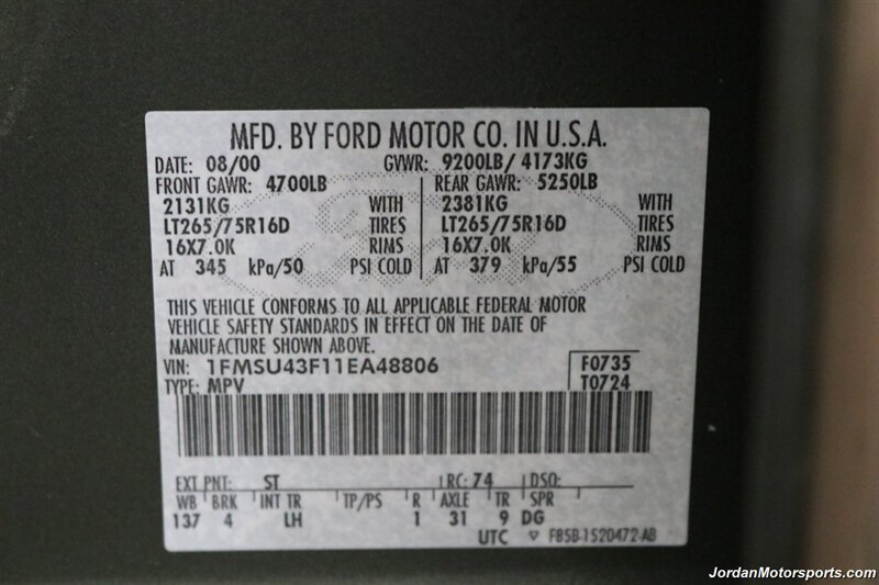 2001 Ford Excursion Limited  2-OWNER* 100% RUST FREE* FULLY LOADED LIMITED 7.3L* 4X4* FRESH FULL SERVICE W/ NEW BRAKES-ROTORS-CALIPERS* COOLANT FLUSH* AC CHARGE* NEW TIRES* ALL BOOKS & KEYS* 100% RUST & CORROSION FREE - Photo 93 - Portland, OR 97230