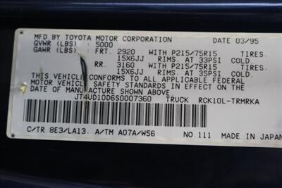 1995 Toyota T100 100% RUST FREE* EVERY SERVICE RECORD SINCE NEW* EVERY FLUID IS NEW* TRUCK IS IN NEW CONDITION IN AND OUT* ALL BOOKS & KEYS* 5-SPEED MANUAL* ORIGINAL BED LINER SINCE NEW - Photo 83 - Portland, OR 97230