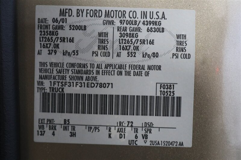 2001 Ford F-350 Lariat  6-SPEED* 1-CALIFORNIA OWNER* 100% RUST FREE* NEW 2.5 " LEVEL W/BILSTEIN 5100 SHOCKS* NEW 35 " BFG KO3s* FACTORY PTO* POWER INVERTER* LEATHER* ALL BOOKS-KEYS-WINDOW STICKER* COLLECTOR GRADE - Photo 94 - Portland, OR 97230