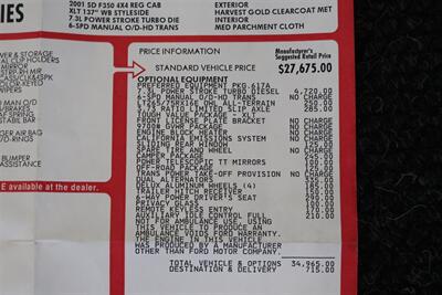 2001 Ford F-350 Lariat  6-SPEED* 1-CALIFORNIA OWNER* 100% RUST FREE* NEW 2.5 " LEVEL W/BILSTEIN 5100 SHOCKS* NEW 35 " BFG KO3s* FACTORY PTO* POWER INVERTER* LEATHER* ALL BOOKS-KEYS-WINDOW STICKER* COLLECTOR GRADE - Photo 93 - Portland, OR 97230