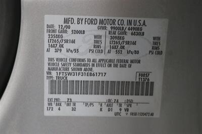 2001 Ford F-350 XLT  1-OWNER* 100% RUST FREE* NEW 2.5 " BILSTEIN LEVEL KIT* NEW 35 " TOYO'S 10-PLYS* FULL SERVICE W/ NEW FLUIDS-FILTERS-AC SERVICE-DOOR LOCKS* ALL ORIGINAL BOOKS-WINDOW STICKER-SERVICE RECORDS - Photo 93 - Portland, OR 97230