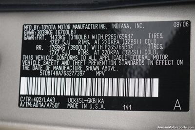2006 Toyota Sequoia Limited  1-owner* EVERY SERVICE DONE @TOYOTA DEALER INCL TIMING BELT* 100% RUST FREE* NEW BILSTEIN LEVEL LIFT* NEW 17 "TRD PRO WHEELS W/NEW 33 "FALKEN A/T 4W TIRES* DVD - NAVIGATION-BOOKS & KEYS & WINDOW STICKER - Photo 93 - Portland, OR 97230