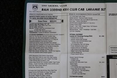 1997 Dodge Ram 2500 Laramie SLT  1-OREGON OWNER* 100% RUST FREE* PERFECT DASH* 5-SPEED MANUAL 5.9L CUMMINS* LINEX BED LINER* PACBRAKE* PROTECH HEADEACH RACK* 33 " COOPER 10-PLYs W/ NEW BLACK ROCK WHEELS* ALL BOOKS-MANUALS-KEY - Photo 93 - Portland, OR 97230