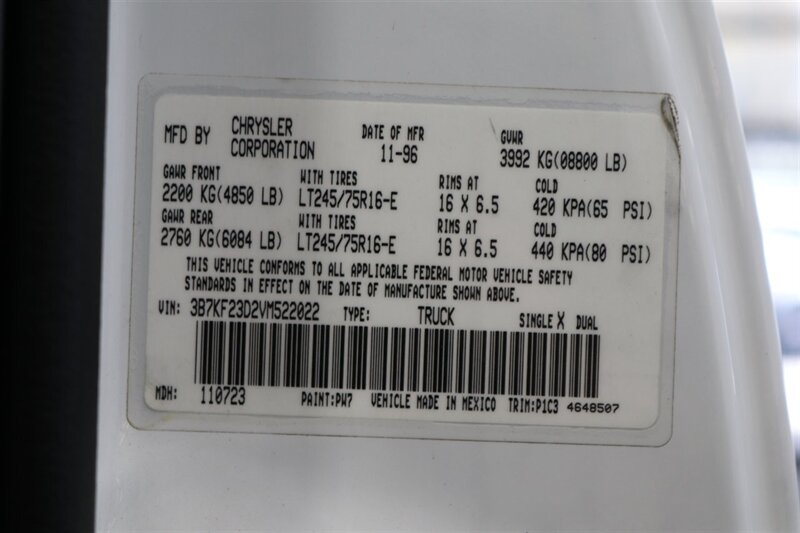 1997 Dodge Ram 2500 Laramie SLT  1-OREGON OWNER* 100% RUST FREE* PERFECT DASH* 5-SPEED MANUAL 5.9L CUMMINS* LINEX BED LINER* PACBRAKE* PROTECH HEADEACH RACK* 33 " COOPER 10-PLYs W/ NEW BLACK ROCK WHEELS* ALL BOOKS-MANUALS-KEY - Photo 95 - Portland, OR 97230