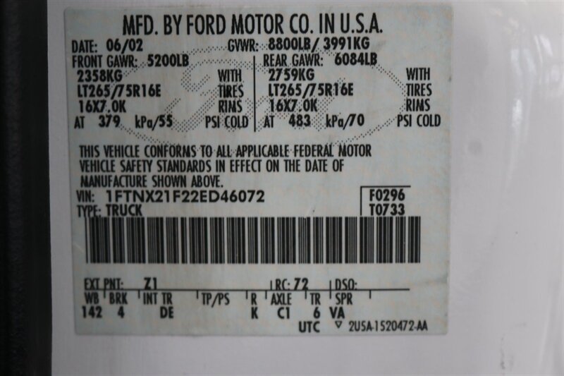 2002 Ford F-250 XLT  1-OWNER* 100% RUST FREE* ALL SERVICE RECORDS SINCE NEW* NEW 2.5 " LEVEL KIT W/ NEW BILSTEIN 5100 SHOCKS / NEW 33 " BFG KO3 10-PLYS* ALL BOOKS&KEYS&WINDOW STICKER* NEW FLUIDS-NEW AC COMPRESSOR - Photo 94 - Portland, OR 97230