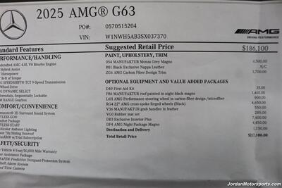 2025 Mercedes-Benz AMG G 63  1-OWNER* FULL PPF ON FRONT NOSE* MONZA GREY MAGNO-CARBON FIBER INTERIOR TRIM-22 " AMG WHEELS-EXCLUSIVE INTERIOR PLUS-AMG NIGHT PACKAGE MAGNOAMG PERFORMANCE STEERING WHEEL-BLACK MAGNO ROOF* - Photo 25 - Portland, OR 97230