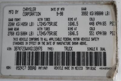 1999 Dodge Ram 2500 Laramie SLT  V-10 MAGNUM* 5-SPEED MANUAL* 58K ACTUAL MILES* NEVER HAD 5TH WHEEL OR GOOSENECK* NEW 33 " BFG KO3 10-PLYS* NEW BRAKES / SWAY BAR LINKS / BRAKE & COOLANT FLUSH* ALL ORIGINAL BOOKS-WINDOW STICKER-KEYS* - Photo 94 - Portland, OR 97230