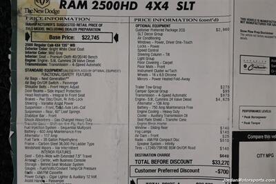 1999 Dodge Ram 2500 Laramie SLT  1-OWNER* 0-RUST* ONLY 48K MILES* NOT 53 BLOCK* NEVER HAD A 5TH WHEEL OR GOOSNECK* 3 " RC SUSPENSION LIFT UPGRADE W/SHOCKS* REMOTE START W/ALARM* ALL ORIGINAL BOOKS-MANUALS-KEYS-WINDOW STICKER - Photo 33 - Portland, OR 97230