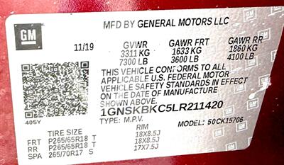 2020 Chevrolet Tahoe LT 4X4 - Photo 42 - Finksburg, MD 21048